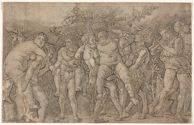 Bacchanal med Silenus. av Andrea Mantegna