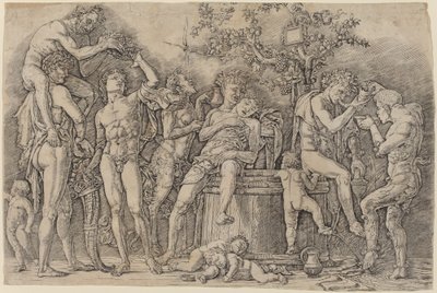 Bacchanal med ett vin Vat av Andrea Mantegna