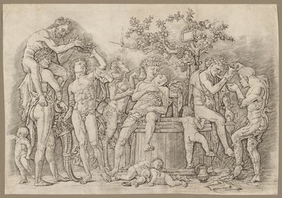 Bacchanal med ett vin Vat av Andrea Mantegna