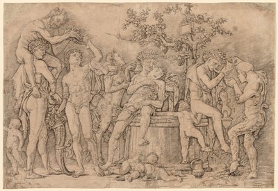 Bacchanal med ett vin Vat av Andrea Mantegna