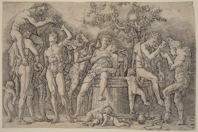 Backanal med ett vinkar av Andrea Mantegna