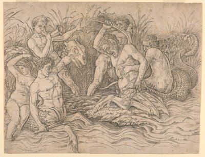 Battle of the Sea Gods, högra halvan av Andrea Mantegna