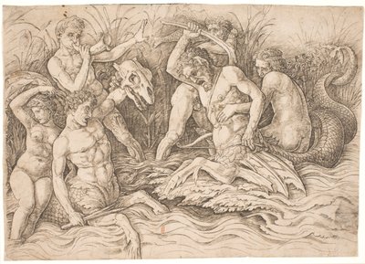Battle of the Sea Gods, högra halvan av Andrea Mantegna