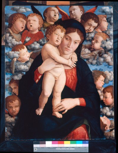 Madonna och Child och Choir of Cherubims av Andrea Mantegna