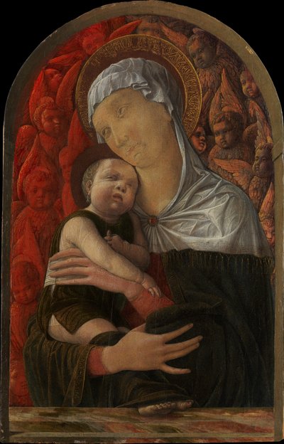 Madonna och barn med serafer och keruber, ca. 1454. av Andrea Mantegna