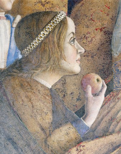Paola Gonzaga, detalje fra Meeting Wallswed av Andrea Mantegna