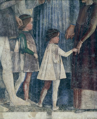 Sigismund och Francesco II Gonzaga, detalj från Meeting Wall av Andrea Mantegna (1431-1606), fresk, San Giorgio Castle, Bröllopskammaren eller Camera Picta, Mantua av Andrea Mantegna