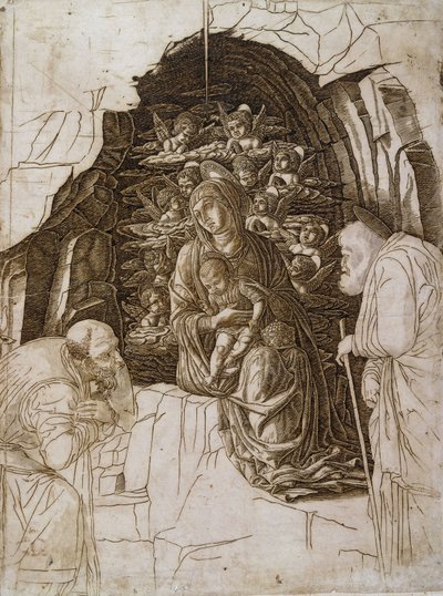 The Adoration of the Magi: The Virgin in the Grotto, c.1475-80 av Andrea Mantegna