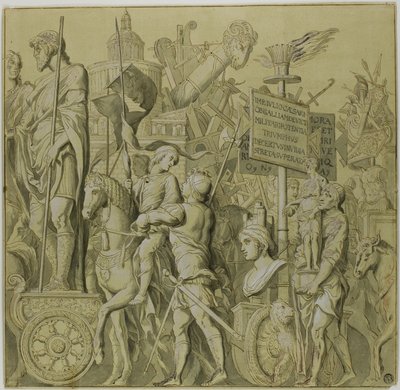 Triumfer av Julius Caesar: Canvas nr II av Andrea Mantegna