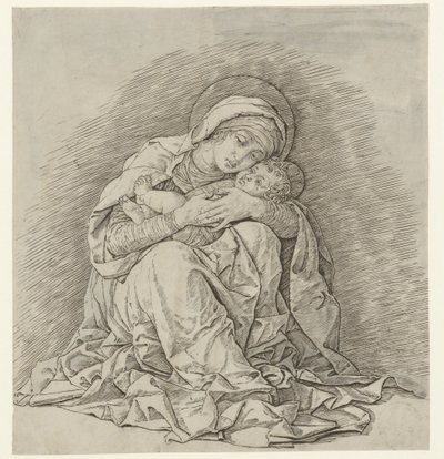 Sittande Mary med barn av Andrea Mantegna