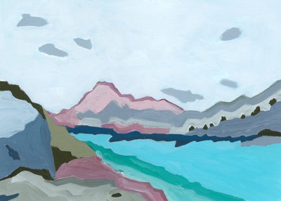 Cool waters, 2023 (akryl på papper) av Andrea Mejia