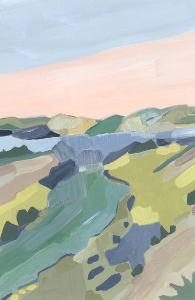 Desert Symphony, 2024 (akryl på papper) av Andrea Mejia
