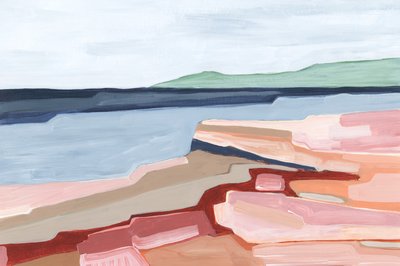 Layers of land, 2023 (akryl på papper) av Andrea Mejia