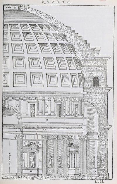 Tvärsnitt av Pantheon, illustration från en faksimilkopia av 