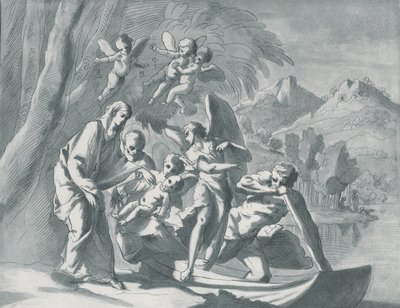 Resten på flykten till Egypten, 1740-71. av Andrea Scacciati
