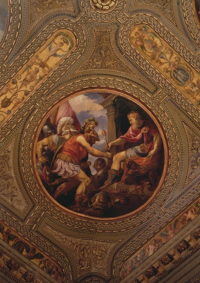 Allegory of the Empire, från bibliotekets tak, 1556 av Andrea Schiavone