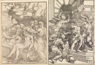 Klagosång över den döde Kristus, Kristus attackeras av soldater, ca. 1556-57. av Andrea Schiavone