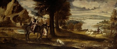 Flygningen till Egypten, 154050. av Andrea Schiavone