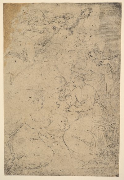 Saint Catherines mystiska äktenskap, ca. 1550. av Andrea Schiavone