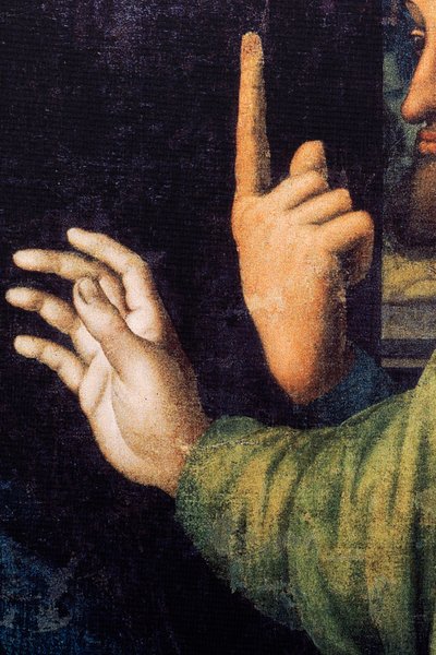 Klostret (Tongerlo Abbey). Målning. Nattvarden. 1506-1507. Detalj (målning) av Andrea Solario