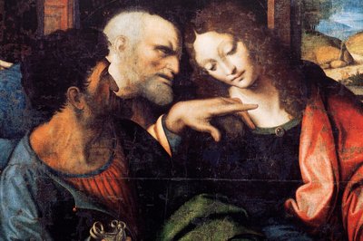 Klostret (Tongerlo Abbey). Målning. Nattvarden. 1506-1507. Detalj (målning) av Andrea Solario