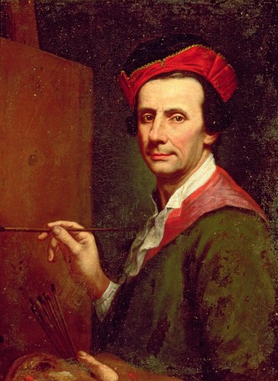 Konstnär vid ett staffli, ca 1750-talet av Andrea Soldi
