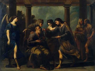 Tobias helar sin fars blindhet, ca. 1640 av Andrea Vaccaro