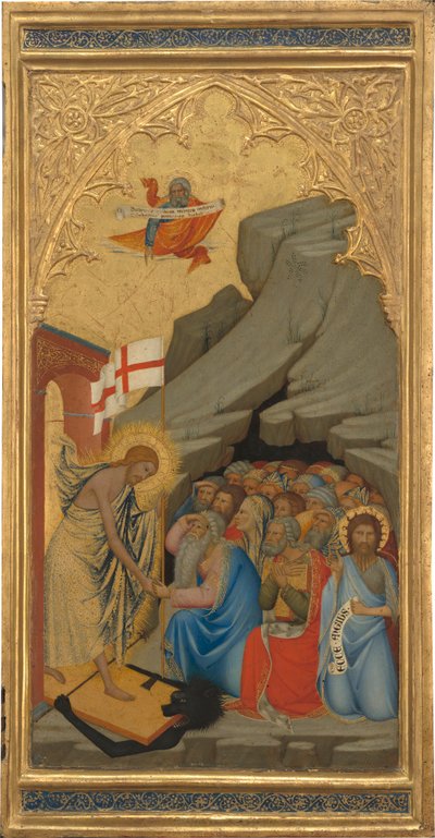 The Descent into Limbo, c.1380 (äggtempera & bladguld på träpanel) av Andrea Vanni
