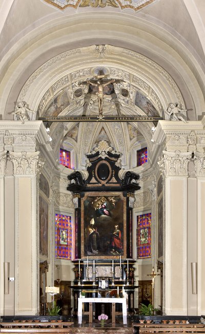 Utsikt över presbytern, kyrkan Santi Nazaro e Celso, Brienno, Como, Lombardiet, Italien (foto) av Andrea de Passeri