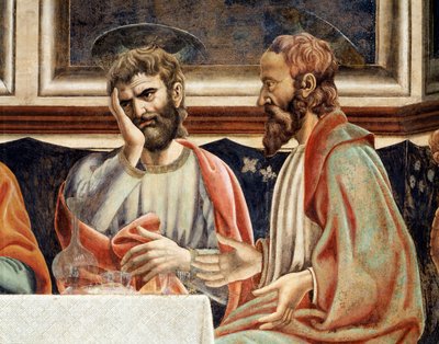 Sista måltiden, detalj av James, son till Alfeus och Simon (Fresco av Andrea del Castagno