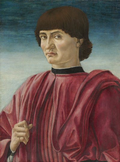 Portræt af en mand, ca. 1450 (tempera på panel) svensk av Andrea del Castagno