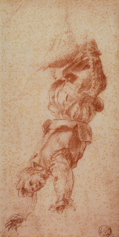 Onda figurer; teckning av Andrea del Sarto. Cabinet of Drawings and Prints, Uffizi Gallery, Florens av Andrea del Sarto