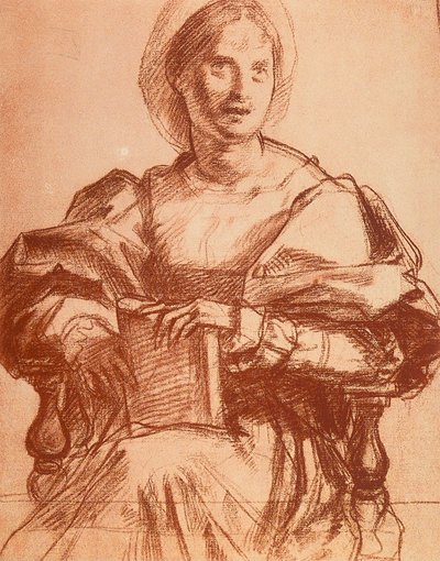 Porträtt av Lucrezia del Fede av Andrea del Sarto