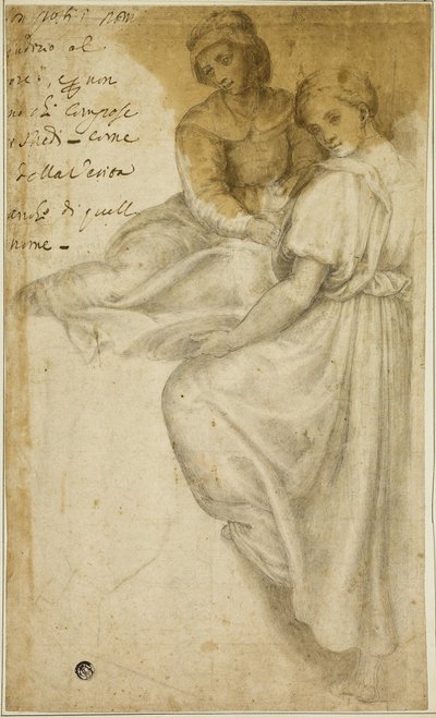 Saint Anne och stående kvinna med Salver av Andrea del Sarto