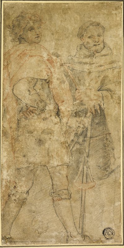 Saint Michael och San Giovanni Gualbert av Andrea del Sarto