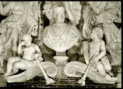 Detalj av kardinal Forteguerris gravmonument (marmor) (detalj av 434103) av Andrea del Verrocchio