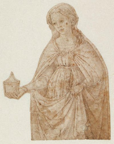 Maria Magdalena med burken med salva. Knäfigur av Andrea del Verrocchio