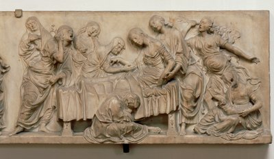 Relief som visar Francesca Tornabuonis död av Andrea del Verrocchio
