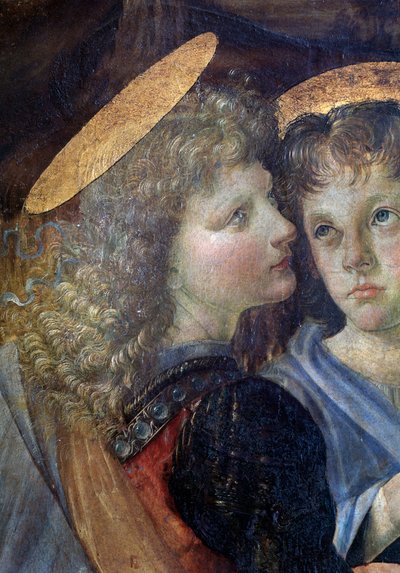 Kristi dop, detalj - olja och tempera på panel av Andrea del Verrocchio