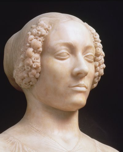 Kvinna med en bukett, ca 1475-80 marmordetalj av 434102 av Andrea del Verrocchio
