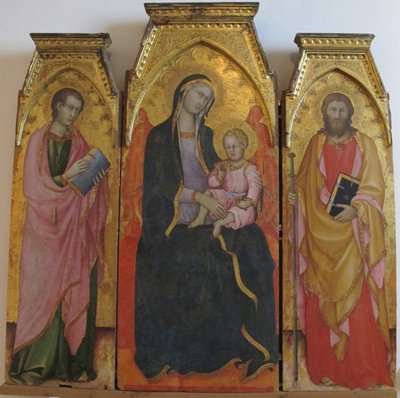 madonna med barn mellan helgon av Andrea di Bartolo