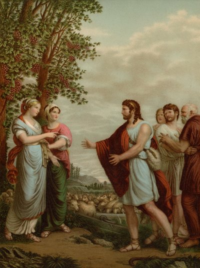 Jakob med Lea och Rakel av after Andrea Appiani the Elder