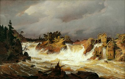 German: Die Trollhättanfälle av Andreas Achenbach