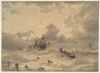 Storm på havet av Andreas Achenbach