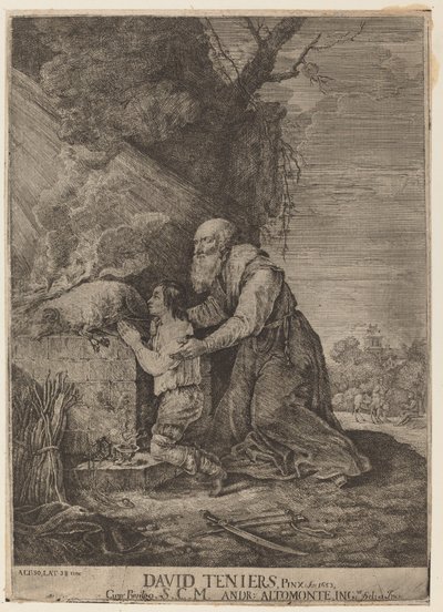 Isaks offer av Andreas Altomonte, after David Teniers the Younger