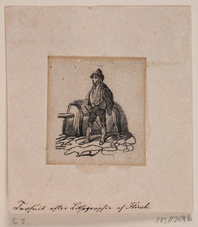 En hyrde (?) (efter litografi) av Andreas Flinch