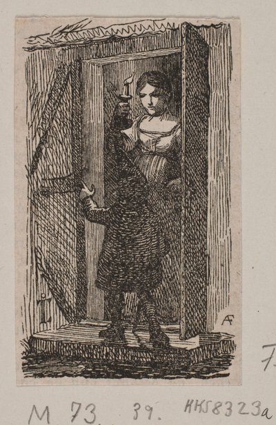 Illustration för "Barnmorskan och trollet" av Andreas Flinch
