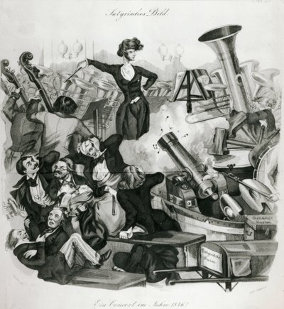 En konsert av Hector Berlioz (1803-69) 1846 (gravyr) av Andreas Geiger