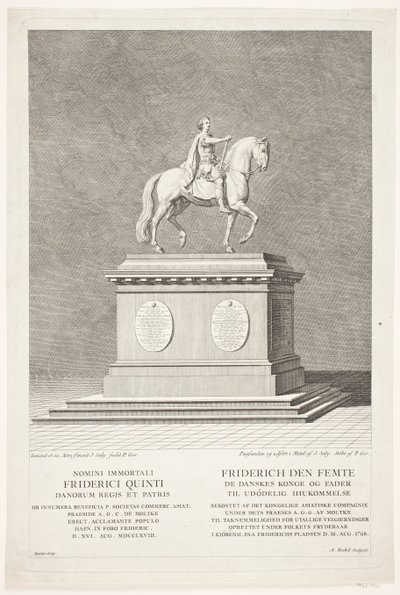 Ryttarstatyn av Frederik V på Amalienborgs slottstorg av Andreas Heckel