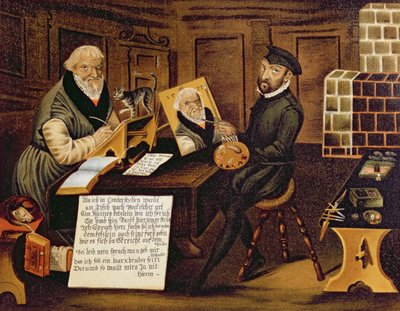 Konstnären i arbete med att måla Hans Sachs (1494-1576) av Andreas Herneyssen